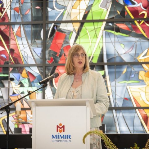 Ágústa Valdís Svansdóttir, útskriftarnemandi úr Félagsliðabrú, flutti ávarp