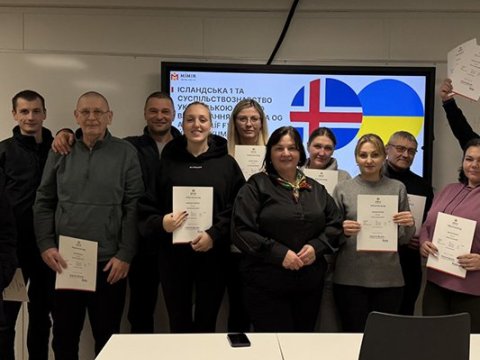 Útskrift úr námskeiðinu Íslenska og atvinnulíf fyrir úkraínskumælandi